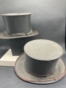 Two (2) Antique  Collapsable Top Hats