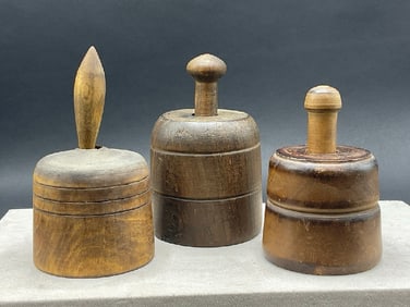 Three (3) Antique Butter Stamps