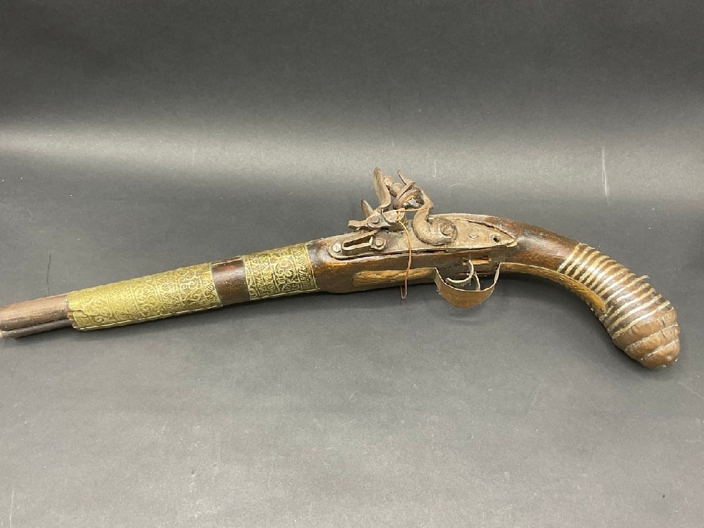 Antique Percussion Pistol: Antique Percussion Pistol.As Found Condition, Not Tested.Dimensions: 19 1/2” x 4 1/2”