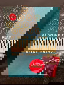 Vintage Cardboard Countertop Coca Cola Advertisement Piano/Keyboard