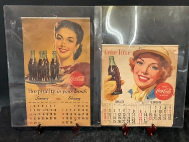 Two (2) Coca Cola Advertisement Calendars - 1950 & 1955