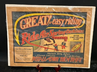Ride Air Spring Cushions Cardboard Advertisement Sign