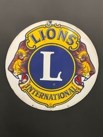 Large 30?? Round Porcelain Lion’s Club International Sign