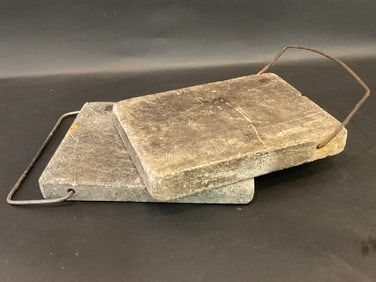 Two (2) 19thC Antique/Primitive Bed Warming Stones