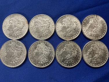 (8) Uncirculated 1890-P Morgan Silver Dollars