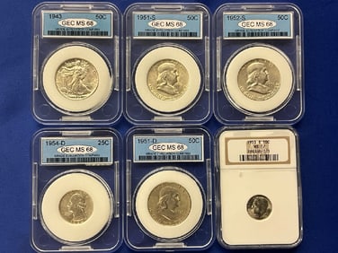 Uncirculated and Mint State Slabbed U.S. Silver Coin Lot