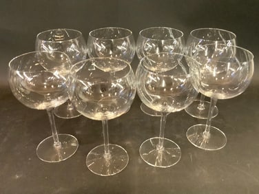 (8) Signed Seneca Crystal Wine Glasses