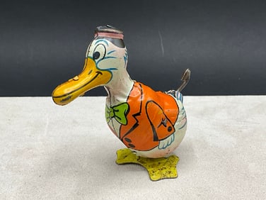 J.Chein & Co. Tin Litho Wind- Up Waddling Duck Toy