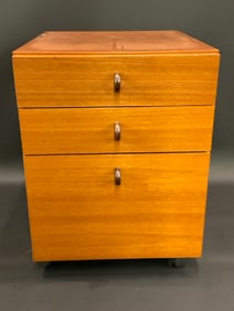 MCM Teakwood Three Drawer (3) Filing Cabinet