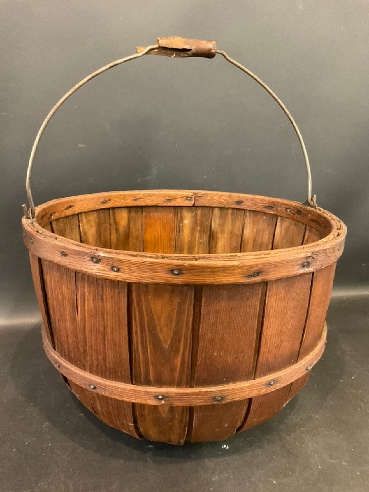 Antique Apple Gathering Splint Basket (1 of 5)