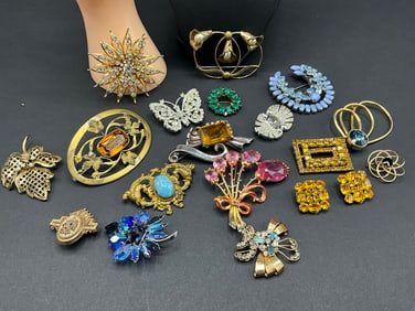 Estate Compiled Vintage Costume and Gold Filled Jewelry Group