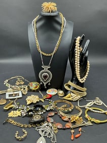 Costume Jewelry Lot with Pearls Good Condition