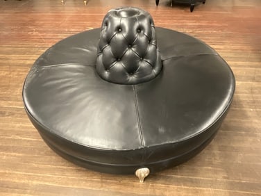 Christopher Guy Black Leather 360 Lounge Chair