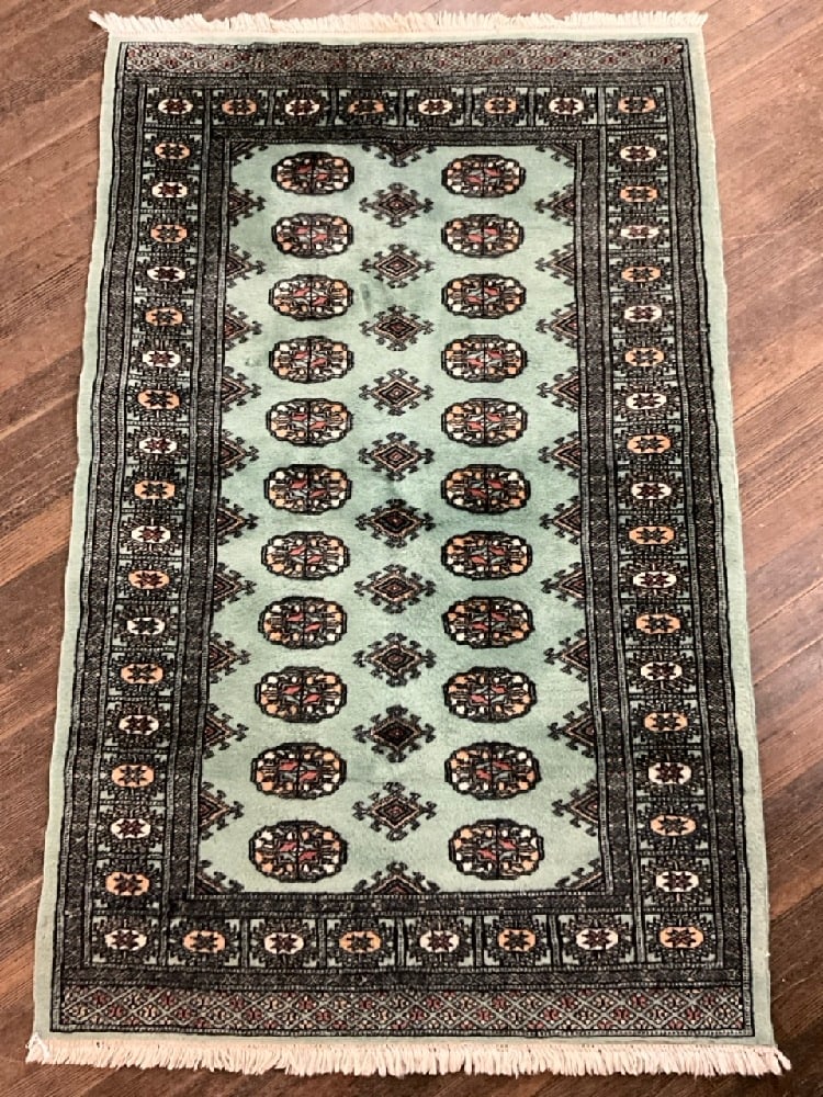 Vintage Green Bokhara Area Rug (1 of 8)