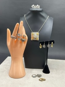 Large Group of Sterling Silver Jewelry