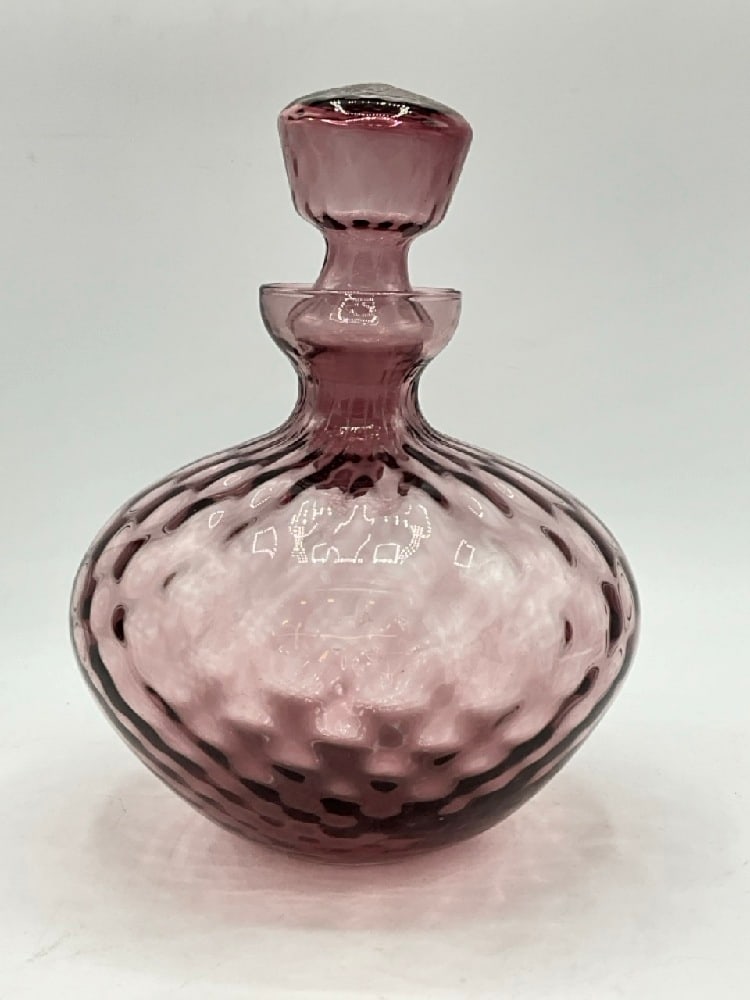 Amethyst Decanter with Stopper: Amethyst Decanter with StopperDimensions:11 1/2” to Stopper, 10” D Good Condition, Please See Photograph Preview