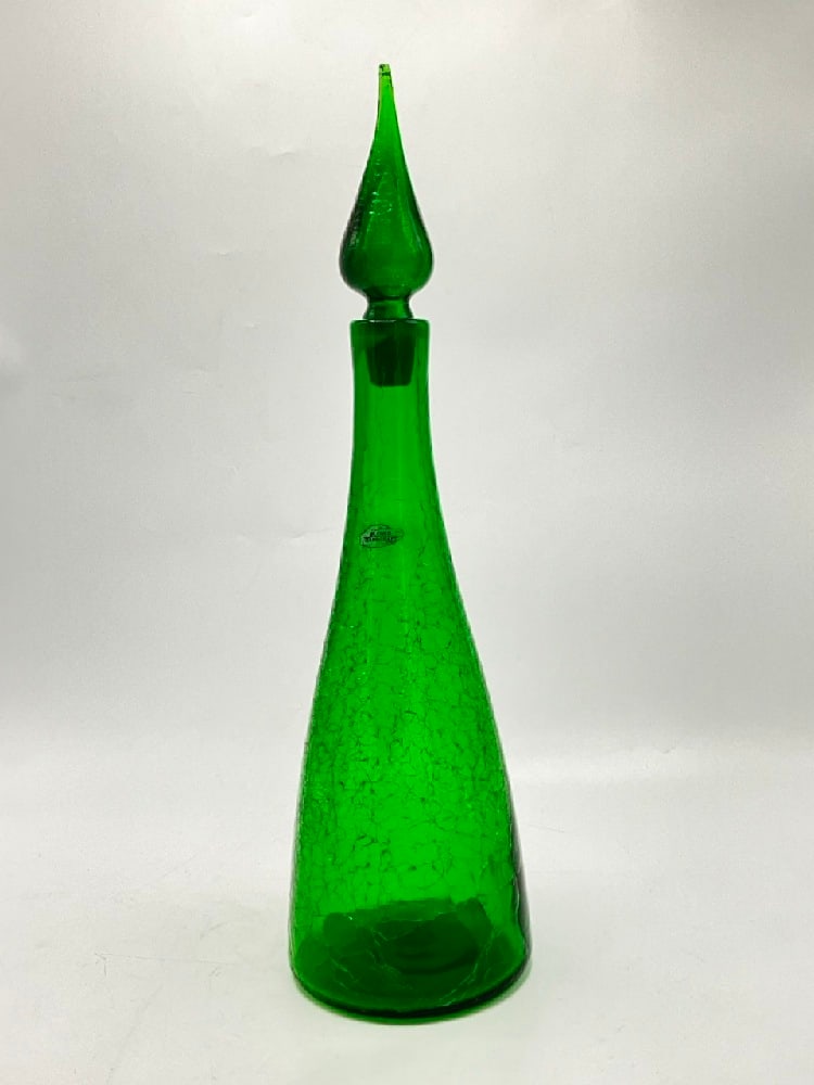 Blenko Green Crackle Genie Decanter Bottle (1 of 5)