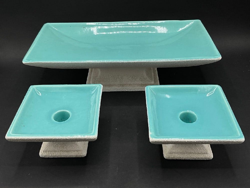 Royal Haegar Pedestal Bowl with Candlestick Holders (1 of 5)