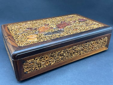 Korean Rosewood Carved Box