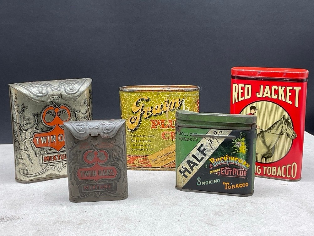Five (5) Advertising Tobacco Tins (1 of 4)