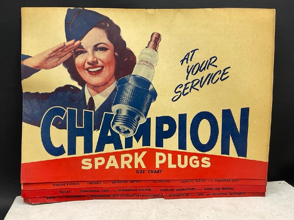 WW II Era Champion Spark Plugs Advertising Size Chart (1 of 7)