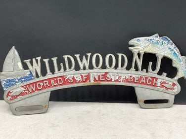 Vintage Wildwood NJ Licence Plate Topper Aluminum