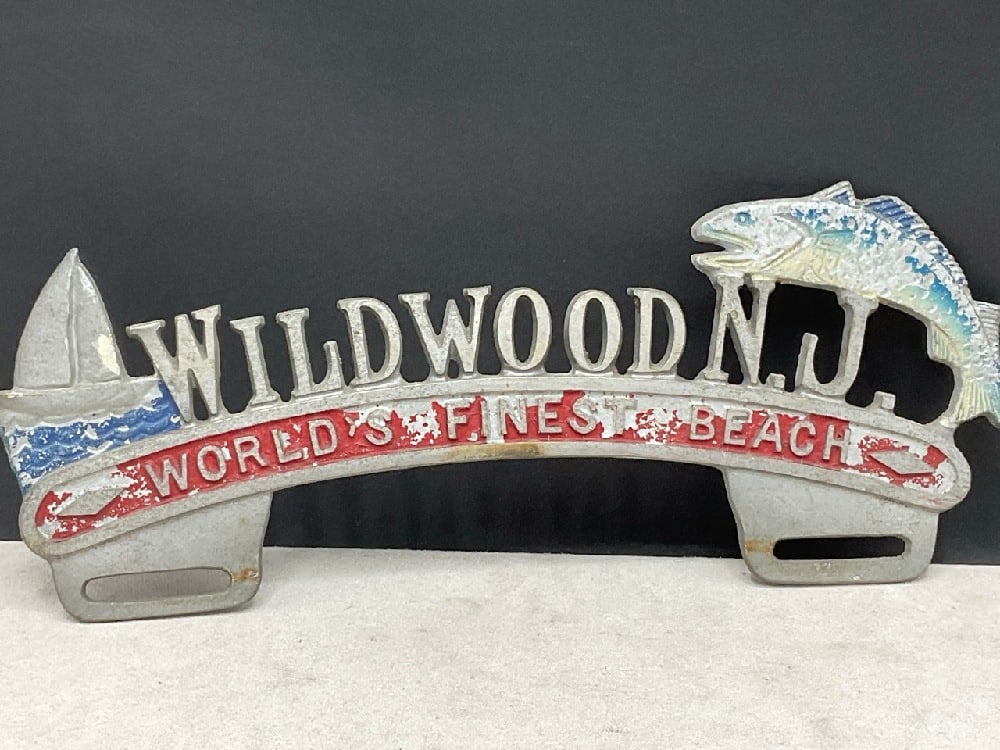 Vintage Wildwood NJ Licence Plate Topper Aluminum (1 of 4)