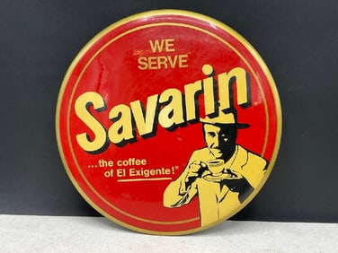 Savarin Coffee Vintage Advertising Button Sign