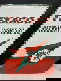 Vintage Texaco Aircraft Engine Oil Enameled Sign