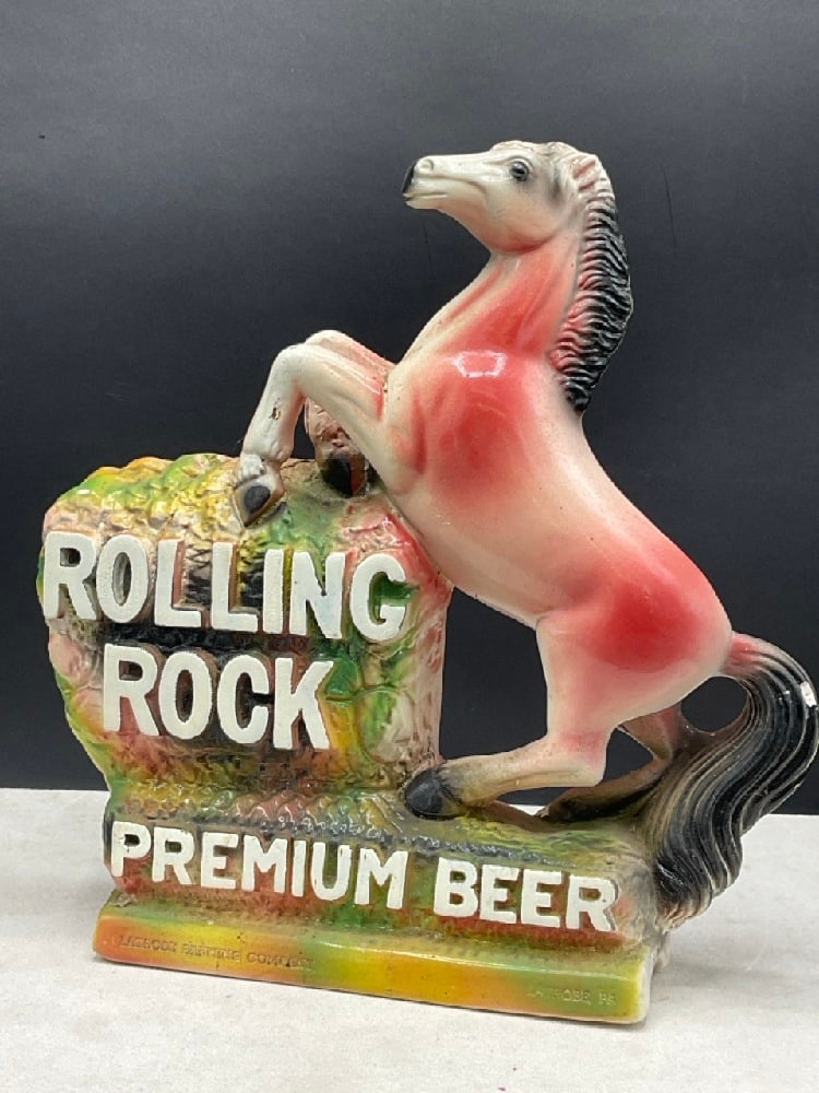 Rolling Rock Premium Beer Chalkware Store Display (1 of 6)