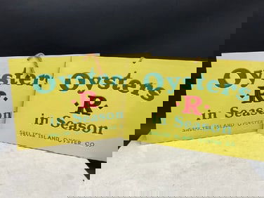 Oysters “R?? in Season Shelter Island Oyster Co. Hanging Wall Signs