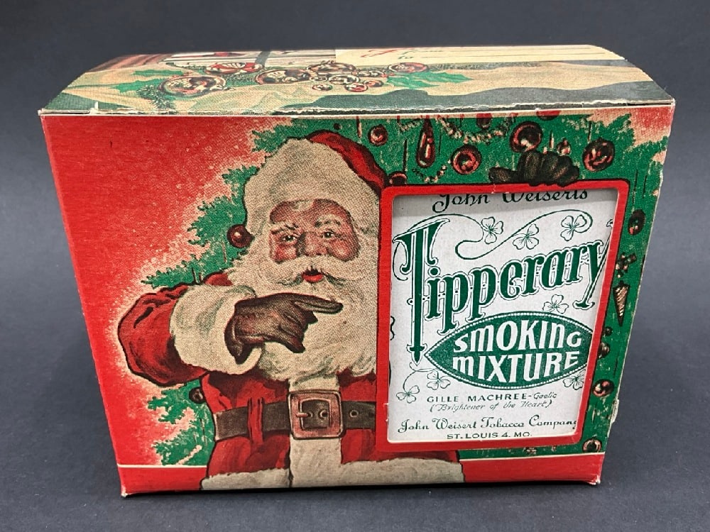 John Weisert’s Tipperary Smoking Mixture Empty Christmas Advertising Boxes: John Weisert’s Tipperary Smoking Mixture Empty Christmas Advertising Boxes with Santa. Dimensions: Overall Box - 5” x 6” x 3 1/4”