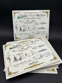 (28) Vintage Metal Schrade Scrimshaw Advertising Tin Signs