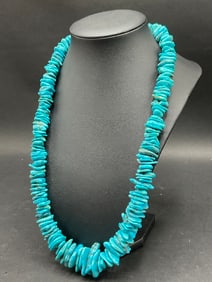 American Indian Turquoise and Sterling Silver Necklace