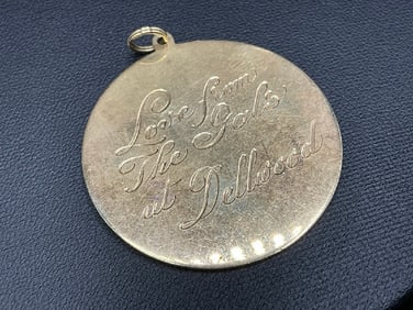 14K Yellow Gold Disc Pendant 14.8 Grams