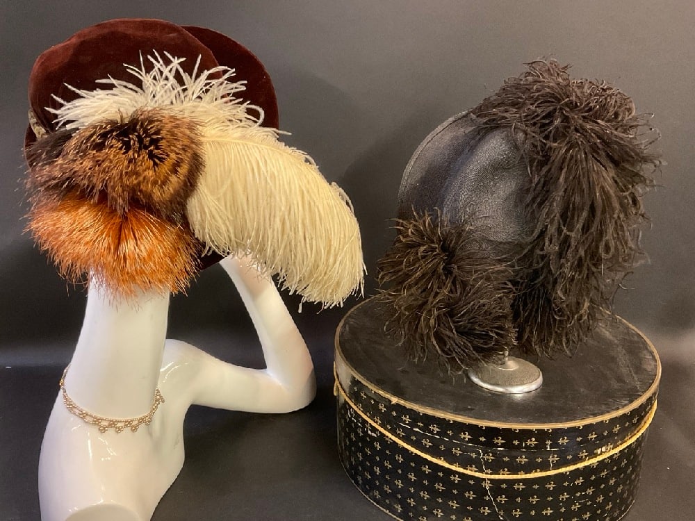 (2) Vintage Plume Feather Hats - B. Altman & Co and Lord & Taylor (1 of 6)