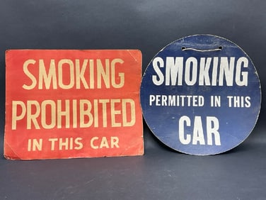 Taxi Smoking Paper Signs- Smoking Allowed and Non-Smoking