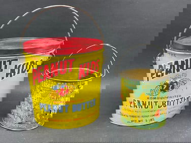 Vintage Peanut Butter Tins - Peter Rabbit & The Peanut Kids