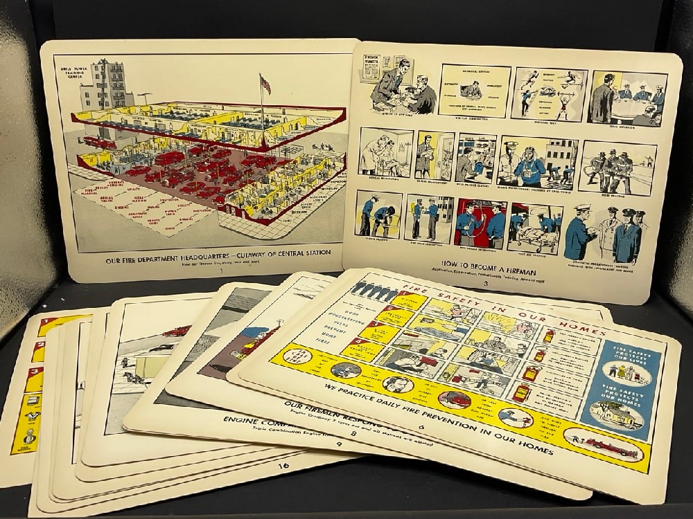 Cutaway of Central Station “ How Our Firemen Live, Study, Train, and Work?? Cards (1 of 5)