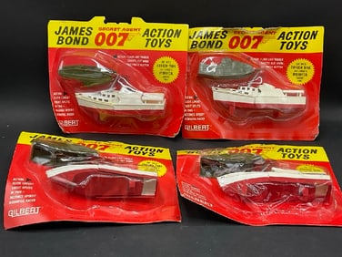 Four (4) 1960’s Gilbert James Bond 007 Action Playsets