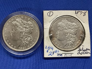 1878 and 1881 U.S. Morgan Silver Dollars