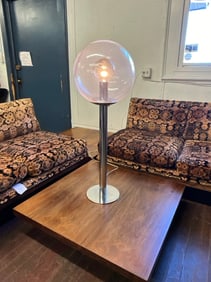 Robert Sonneman 1960's Atomic Style Chrome and Glass Globe Lamp