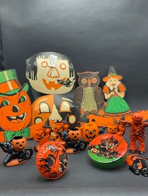 Compiled Collection of Vintage Halloween Decorations and Accessories