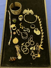 Estate Compiled Sterling Silver Jewelry Group