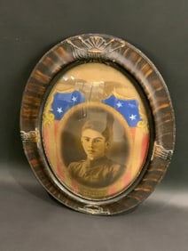 WW1 Soldier Portrait in Orignal Patriotic Frame