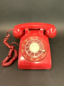 Red Vintage Western Electric Rotary Telephone