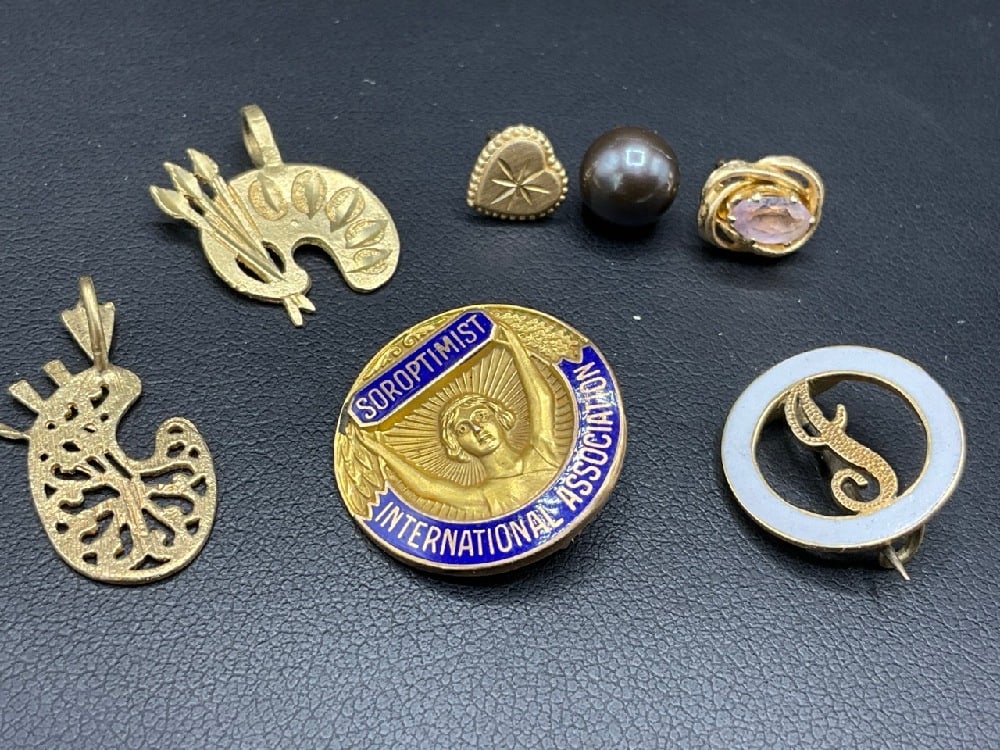 10K and 14K Pendants, Pins and Single Earrings (1 of 3)