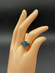 10K  Yellow Gold Ethiopian Opal Gemstone Ring