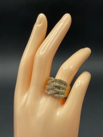10K Yellow Gold Diamond Encrusted Ring