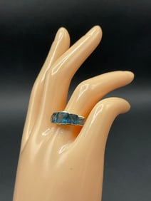 10K Gold Blue Topaz Gemstone Ring